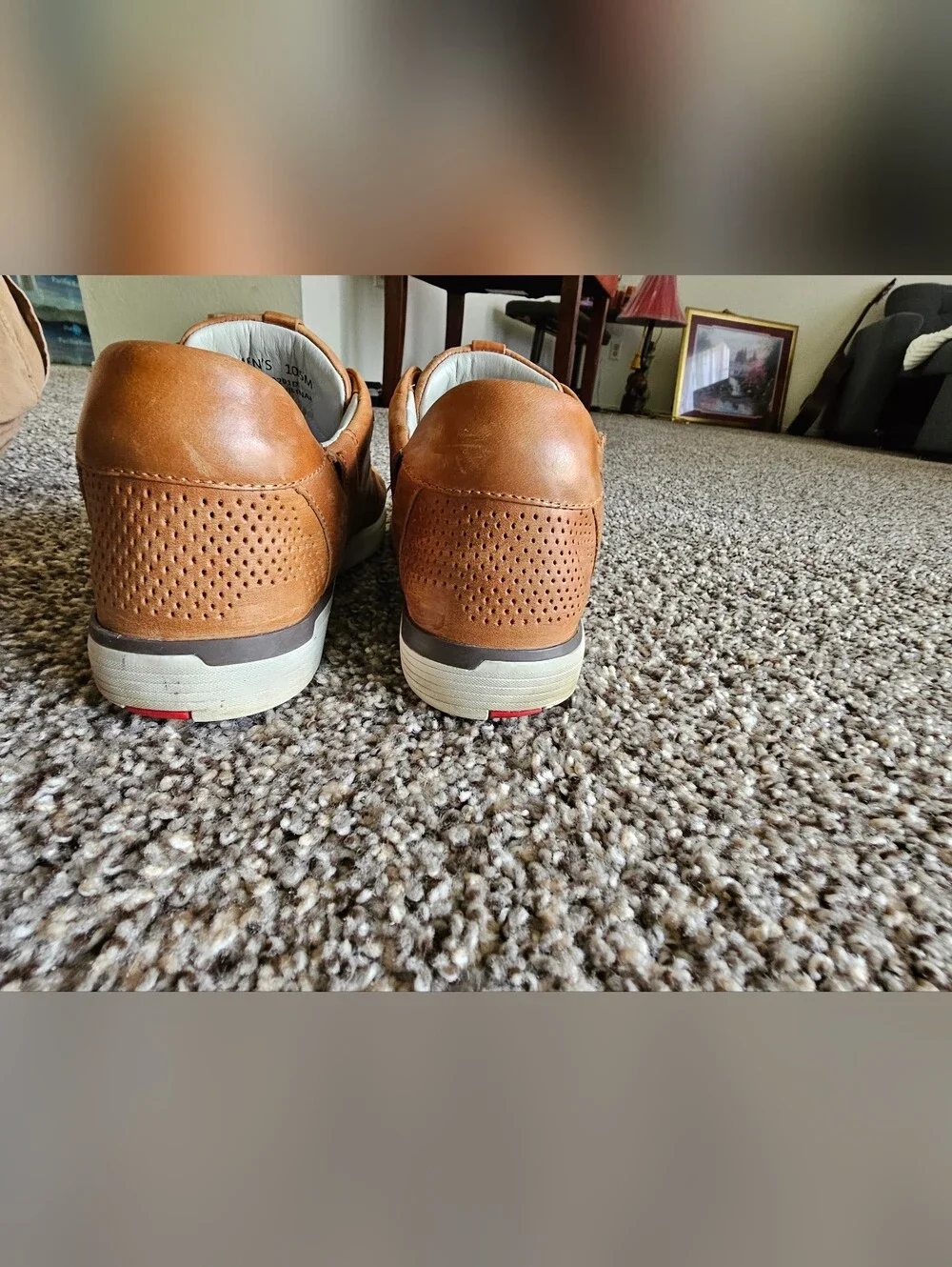 Kizik New York brown leather shoes Men's Tan Leather Slip-On Casual Sneakers